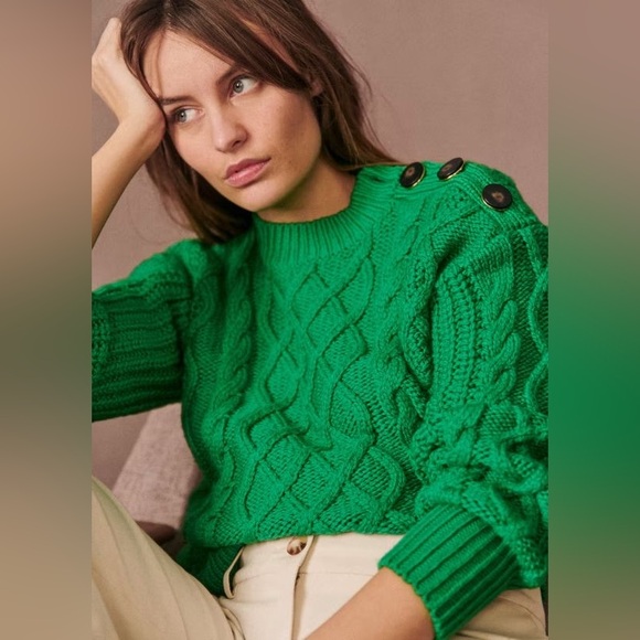 Sezane Sweaters - Sézane James Jumper in Verth Flash Merino Wool Size L